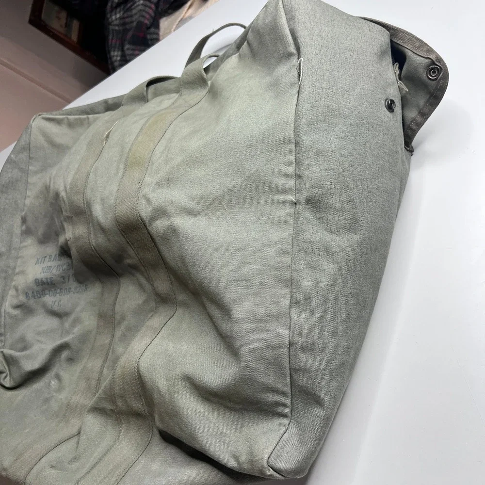 Vintage 1988 US Military Kit Bag Flyers Canvas Aviator Flight Duffel 80s